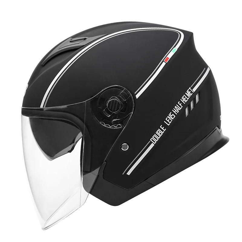 3/4 Half Face ABS Four Seasons Anti Fog Double Mirror Helmet