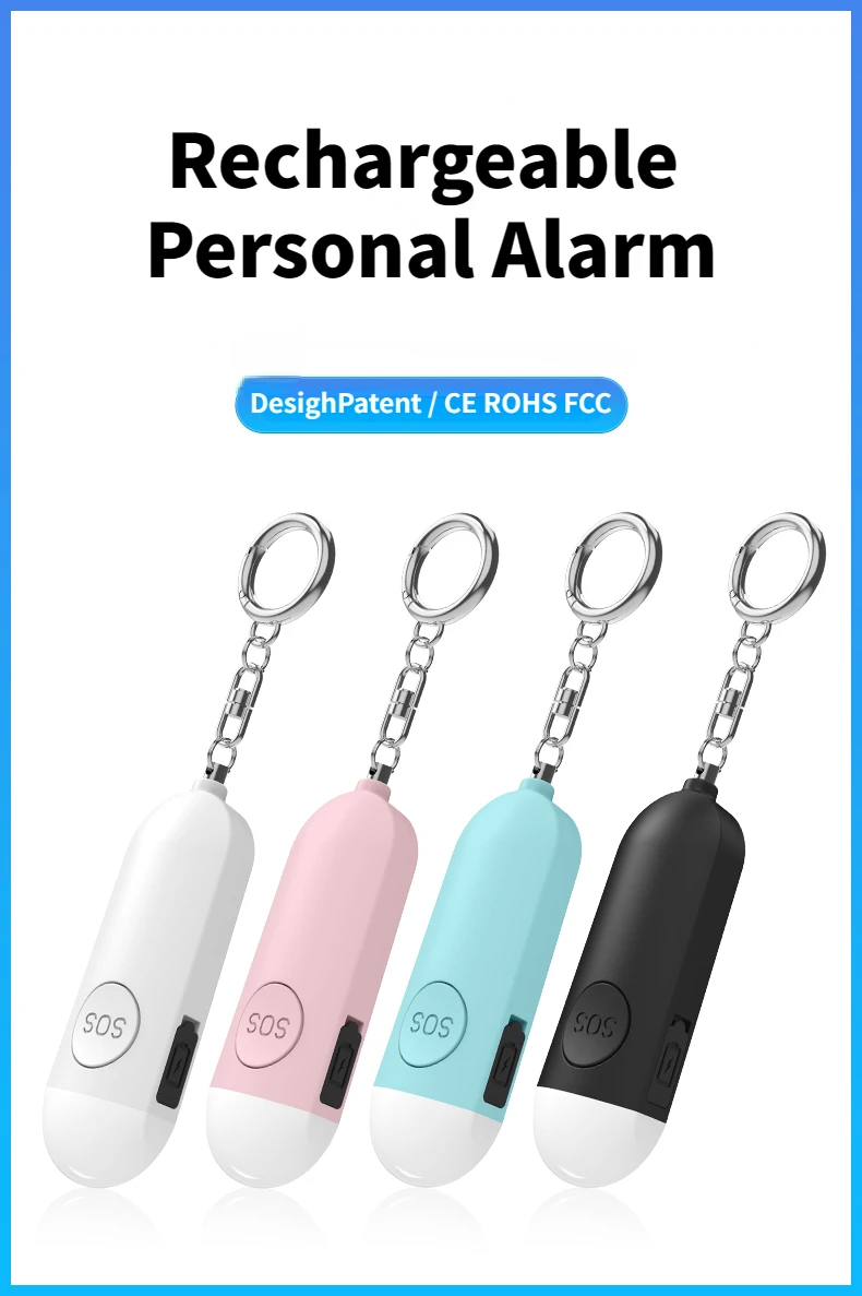 Birdie Self Defense Safety Alarms Stylish Bag Keychain Sos Personal 