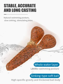 Custom Lure Soft Bait Slow Sinking Potato Bionic Bait Soft Worm Perch Stainless Steel Without Hooks Cross-border Wholesale – Soft Lure – view 5
