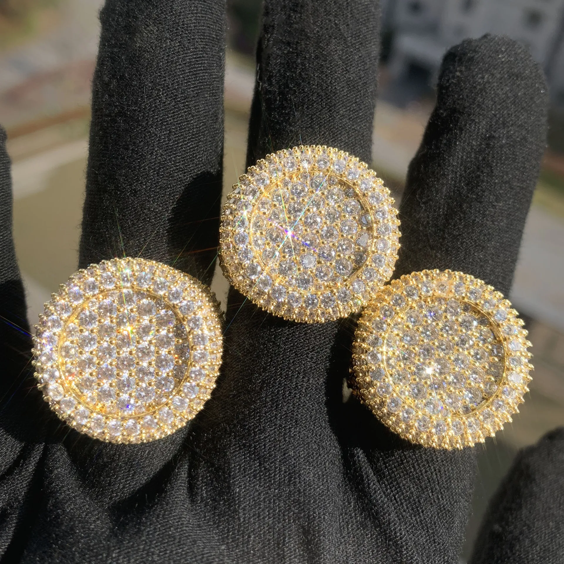 Herren Hip Hop Ring Mit Moissanit Steinen Und Eis Optik_voghion.com