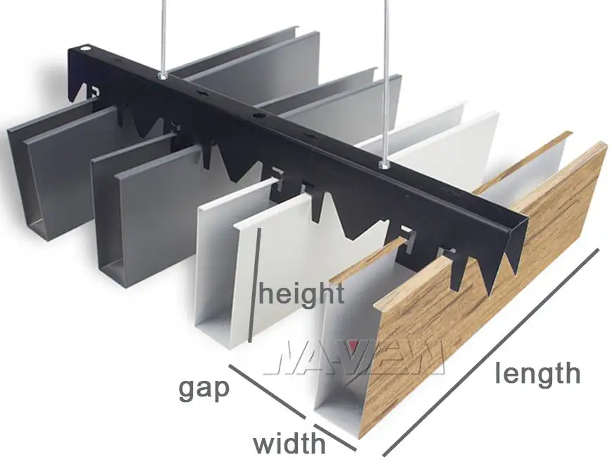Menards Modern White Drop Ceiling Panel Waterproof Fireproof Aluminum Alloy Strip Tiles for Hotel Heat Insulation Metal Ceilings