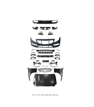 For 15-21 B-enz C Class sport amg  car  benz W205 Upgrade Original Vision C63 AMG Bodykit Body kit