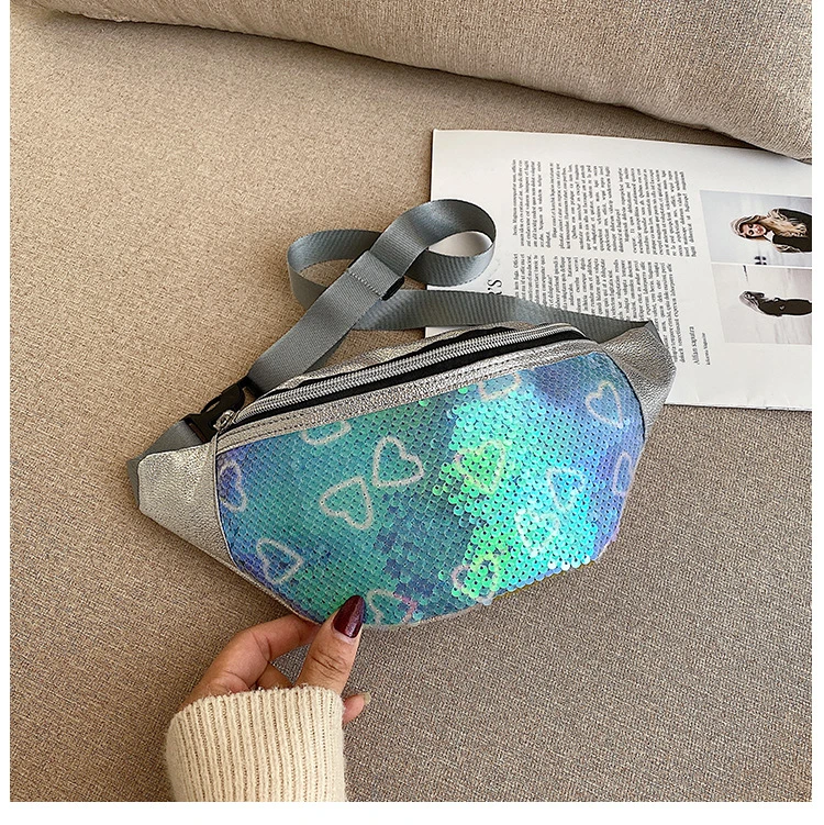 red glitter fanny pack