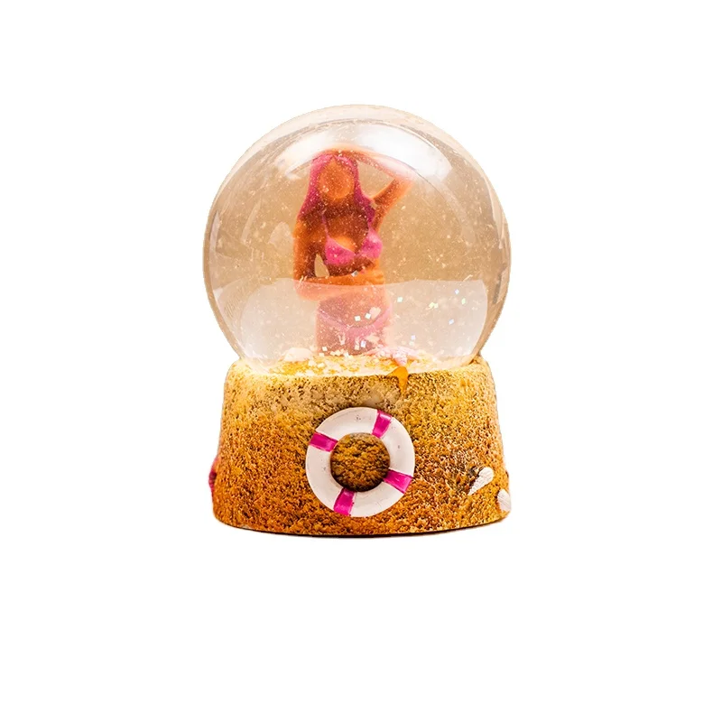 Снежные шары из смолы в стеклянном шаре с ручной росписью Рождественский водный шар музыкой или