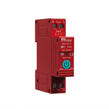RMshebei Smart Life WIFI Electricity Meter 1P 63A 110V 220V 6ka Breaker Mcb Certified Remote Control Voltage/Current Leakage