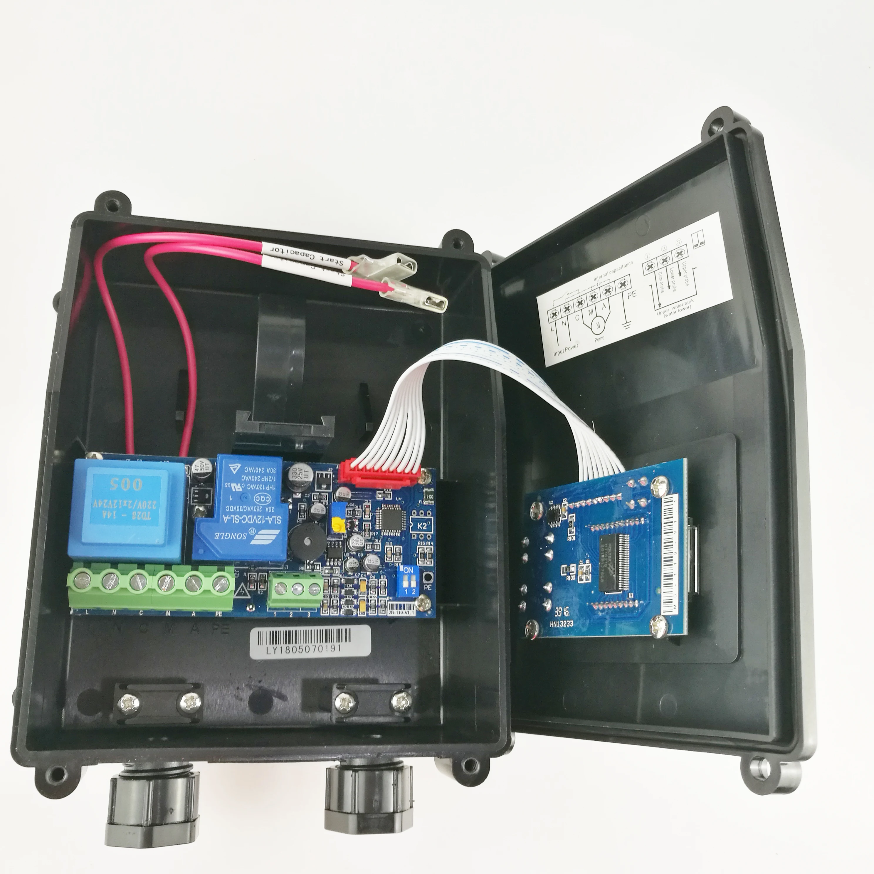 220v Water Pump Controller Box LCD Dynamic Display Automatic Water Tank Level Controller