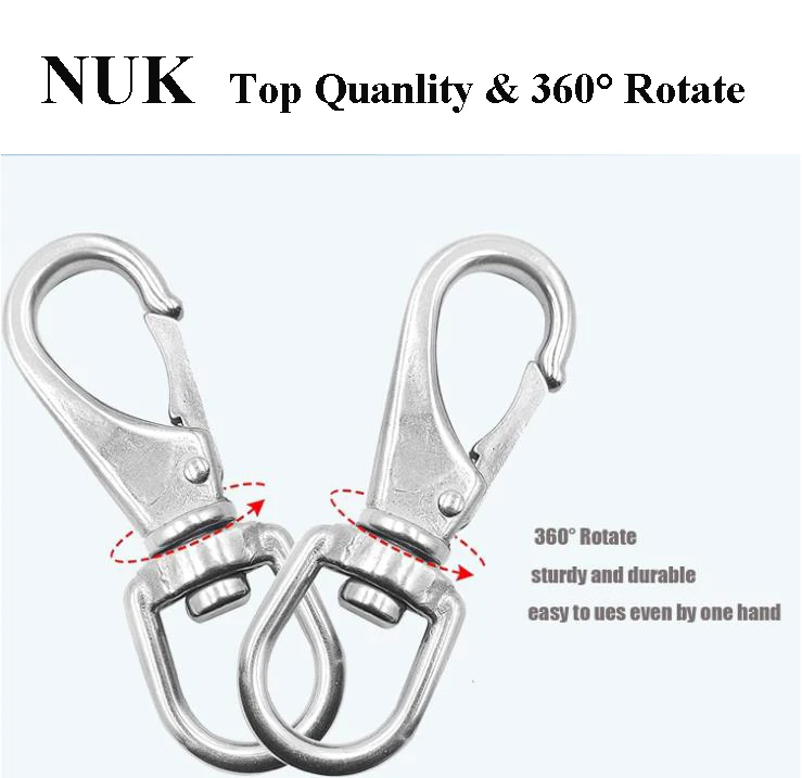 8 Pcs Swivel Eye Snap Hook,2.6 Inch Zinc Alloy Single Ended Swivel