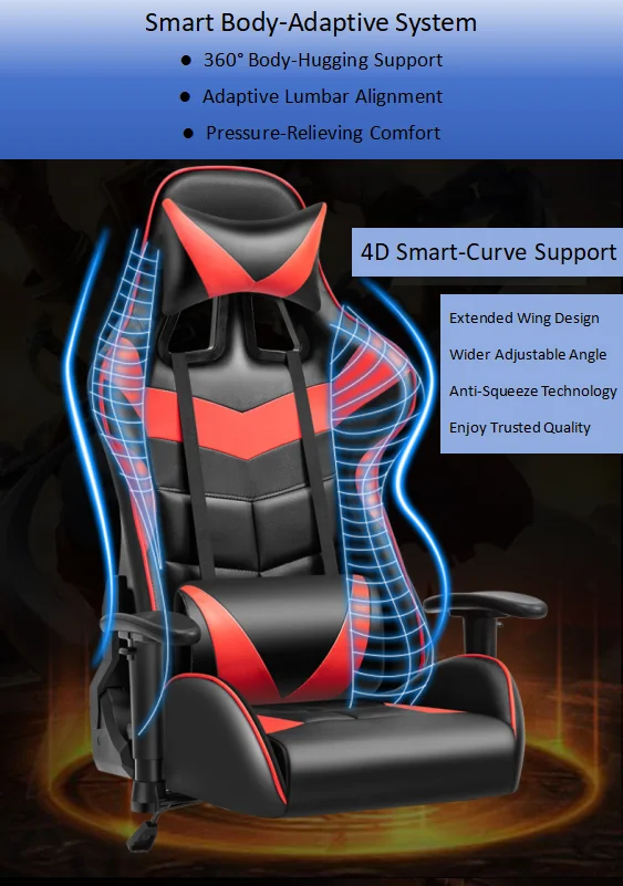 product hot selling low price quality luxury synthetic leather adjustable swivel ergonomic gaming chair for gaming-9