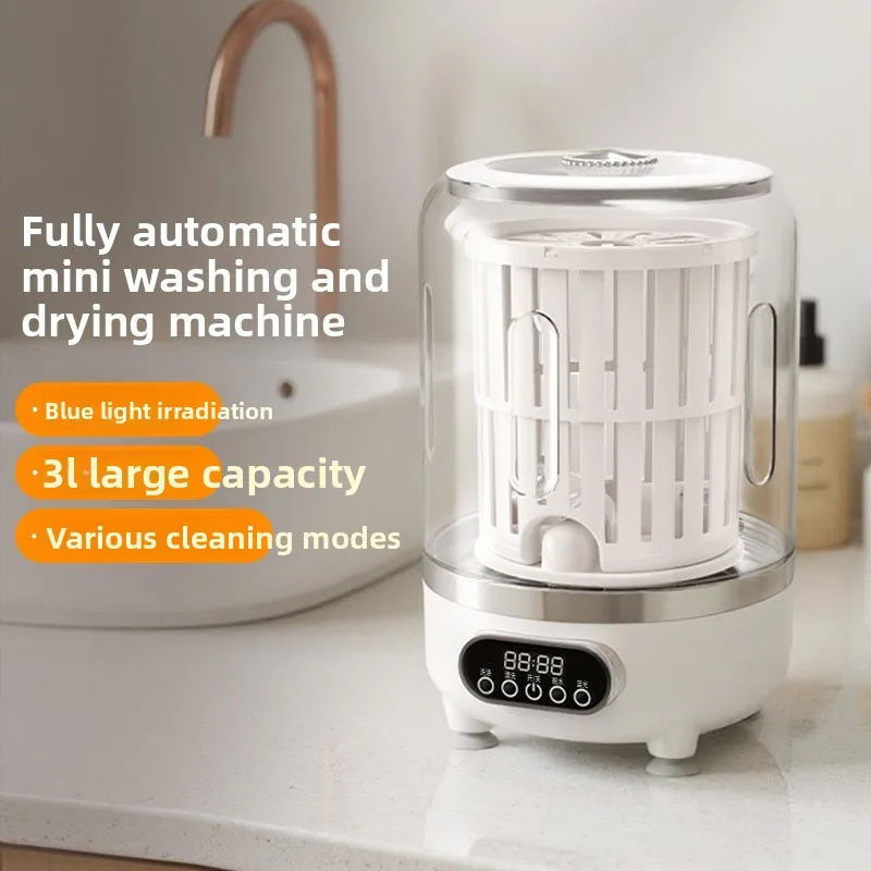 Logo Custom 3000MAH USB Top-Loading Automatic Mini Portable Plastic Washing Machine with aperçu 3