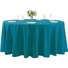 Waterproof Polyester Round Luxury Tablecloth Washable Table Cloth Fabric Table Cover for Kitchen Dining Wedding Buffet