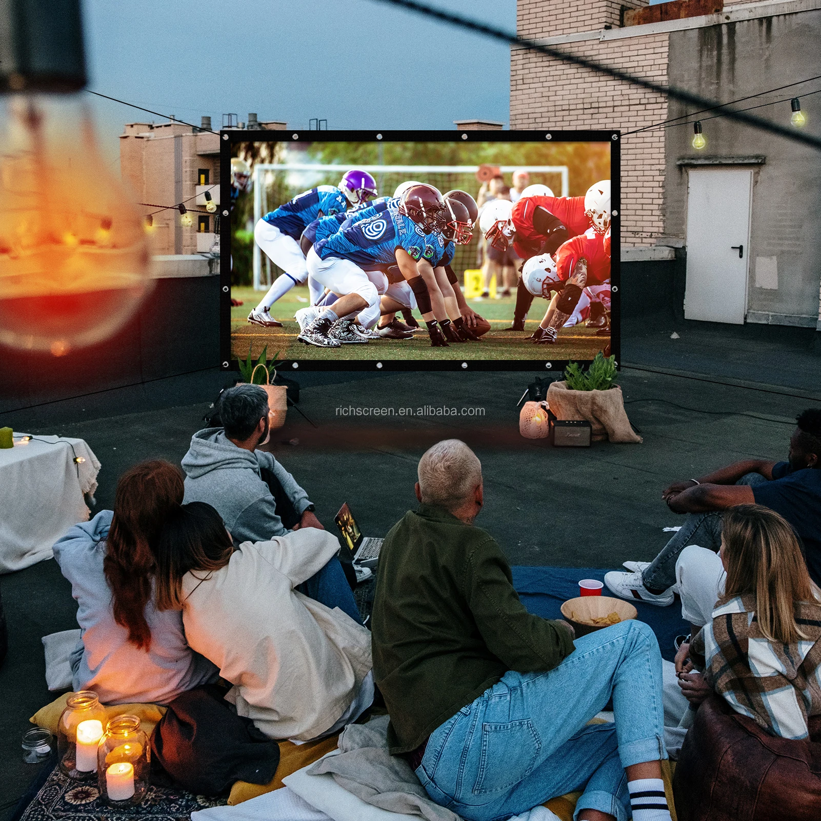 Foldable Polyester Cloth 100"(16:9) 221x125cm Portable Simple Projection Movies Projector Screens Cheapest Type
