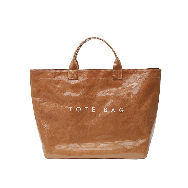 PVC Tote Bag Minimalist Letter Laminated Tyvek Large Capacity Dupont Paper Shopper B, Custom Logo & OEM/ODM Welcome