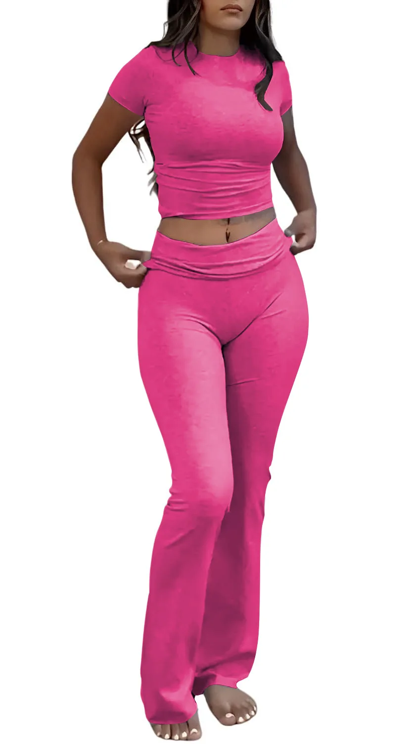 Women T-shirts Set Summer Shirts Loungewear Women 2 Piece thumbnail