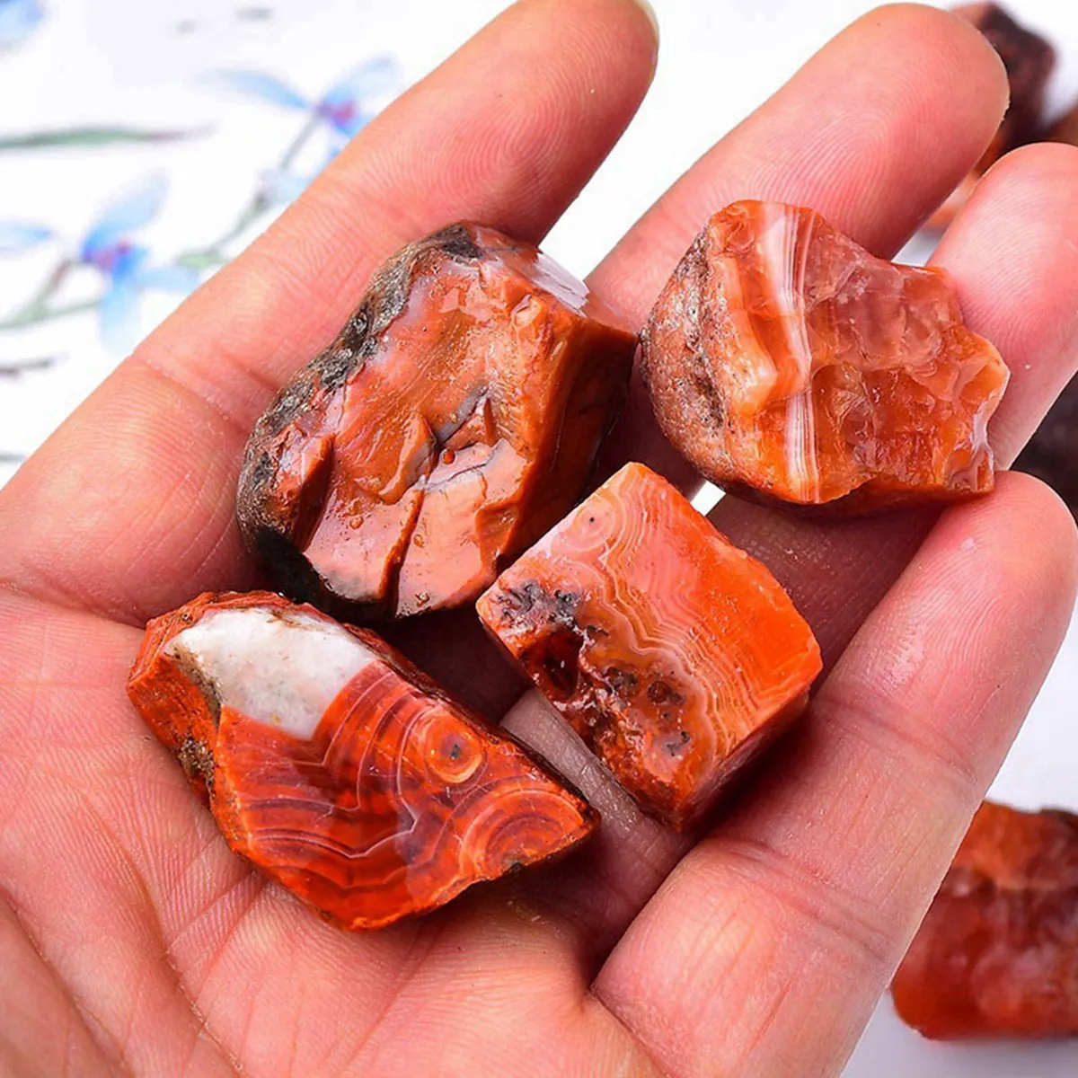 Natural Carnelian Irregular Raw Ore Nature Agate Rolling Stones Unpolished Carnelian 100g Per Bag