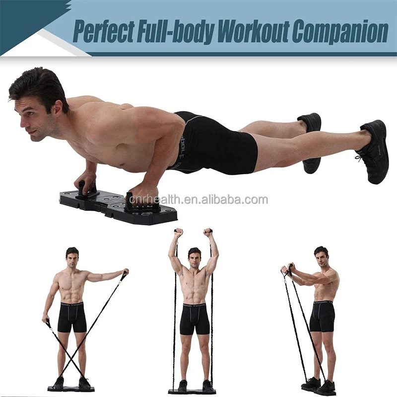 Портативное домашнее оборудование для тренировок в тренажерном зале, система тренировок, роликовое колесо, эластичные Эспандеры, подставка для пуш-апа