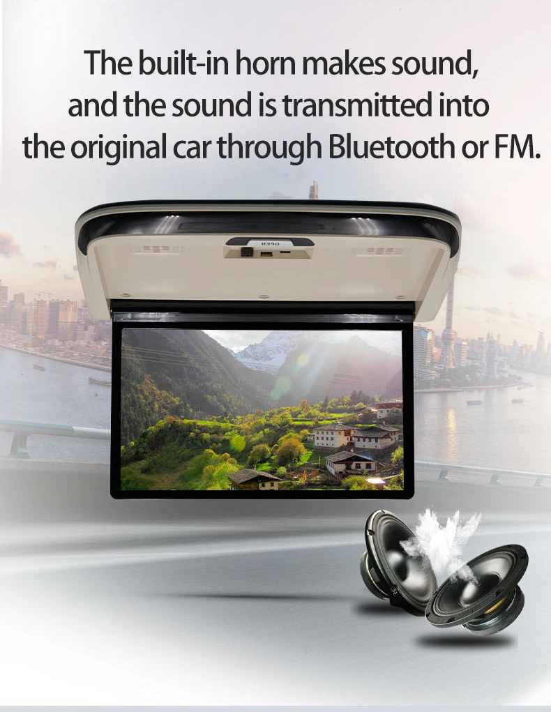 Hot Roof Mounted Motorized Bus Truck Car Android Tv Monitor Full Auto Foldable Tv 12v Roof