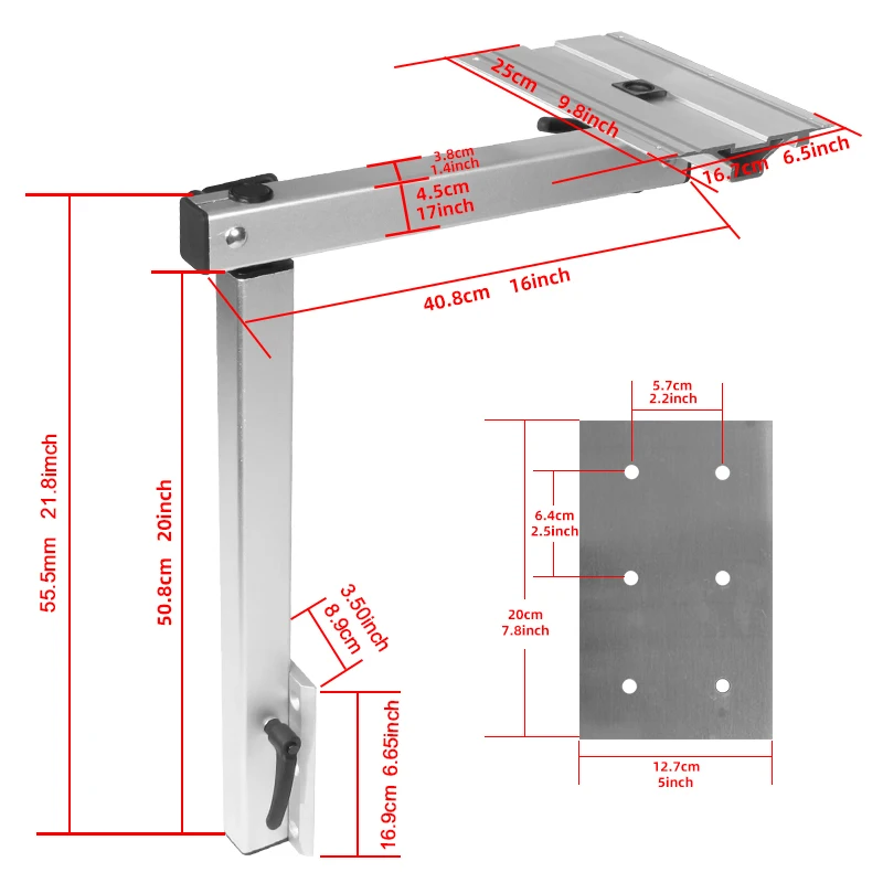 Motorhome Aluminum Alloy Folding Table Leg Dining Rotatable Height