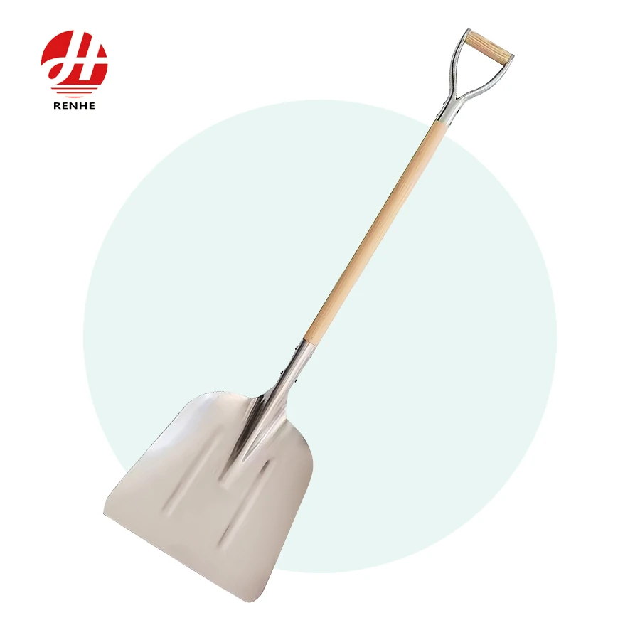 Hot Sale Metal Agricultural Farming Tools  Aluminum  Shovel Snow Removal  Spade With Wood Handle