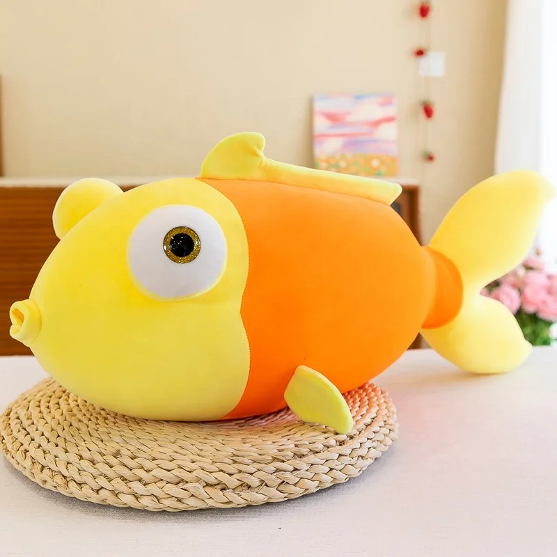 Cute Goldfish Bubble Stuffed Toy Animal Soft and Fluffy Fish Plush Pillow  Toy Gift for Kids