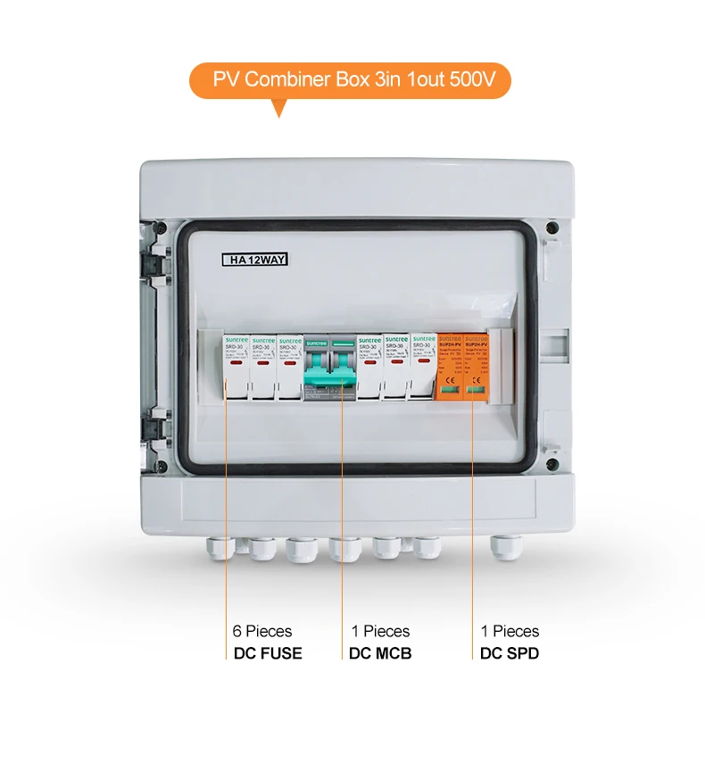 Wenzhou Xinchi 10 Strings Solar Pv Array Dc Combiner Box 4 in 1 Out for Solar System