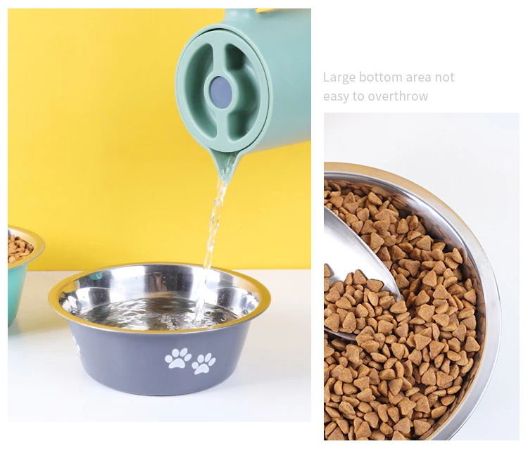 Stainless Steel Dog Basin New Printed Pet Supplies Dog Bowl Silicone ...