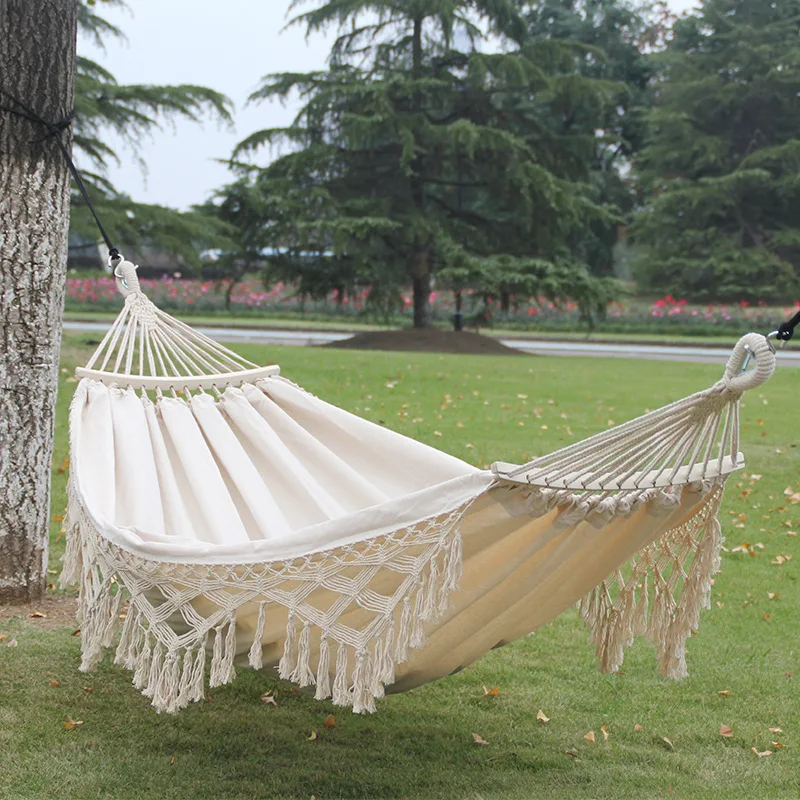 macrame fringe hammock