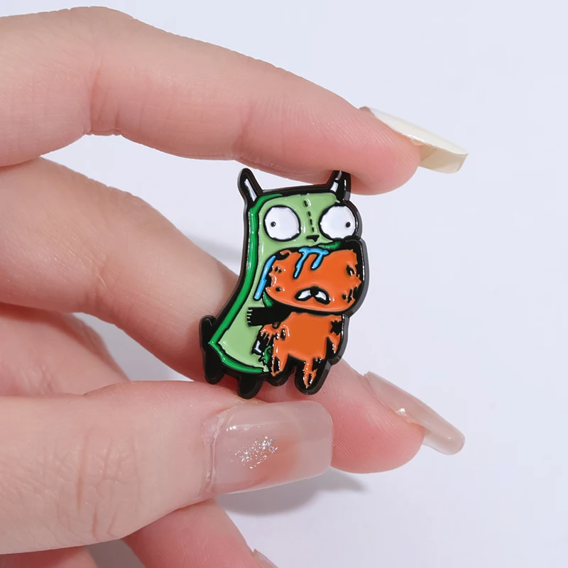 American Anime Invader ZIM Enamel Brooch - Gift Idea