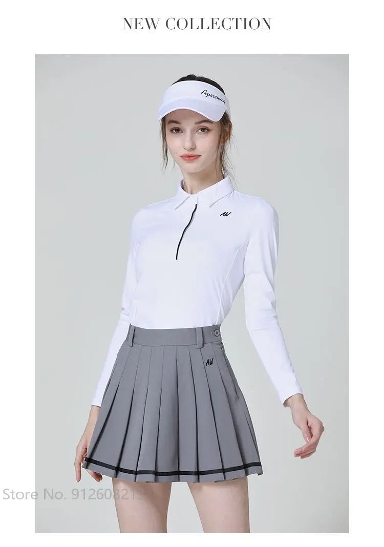 Custom Ladies Golf Culottes Women Golf Pleated Skirts High Waist Tennis