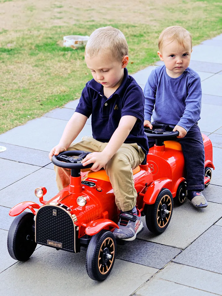 Kids Electric Toy Little Train For 2 Riders Kids Ride On Car With