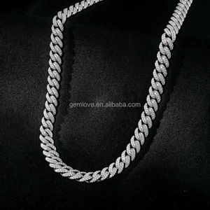 Hip Hop Cuban Gold Bracelet 14K Iced Out Lab Grown Diamonds Two-Tone Rose/White Gold Miami Cuban Link