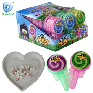 Lollipop Shape Fruit Flavour joy Stick Candy Mini Heart Shape Pressed Candy Toy