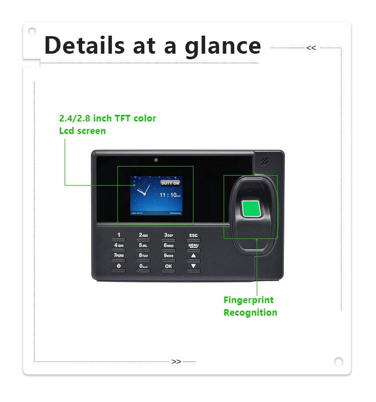 ZKT Fingerprint Biometric Time Recorder Wifi Fingerprint Attendance System Employee Time in and Time Out