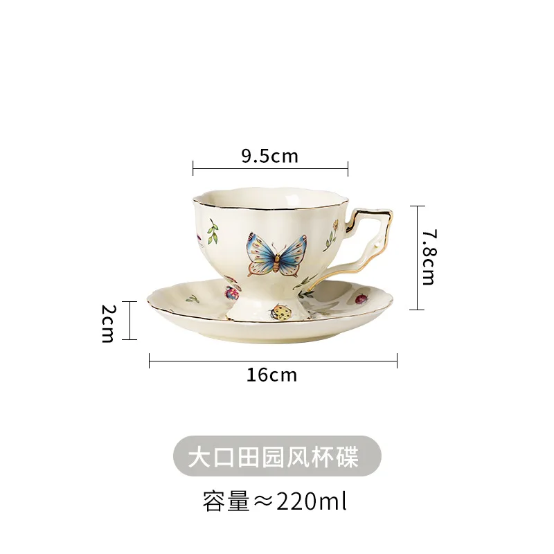 product french court style coffee cup with gold rim ceramic european english afternoon teapot and tea coffee cup saucer-57