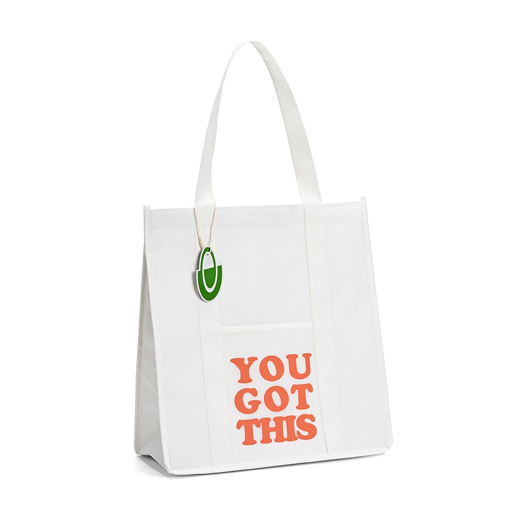Eco Friendly Reusable Organic RPET Tote Bag Grocery Cotton Cloth Shopping Bags with Custom logo Printed details