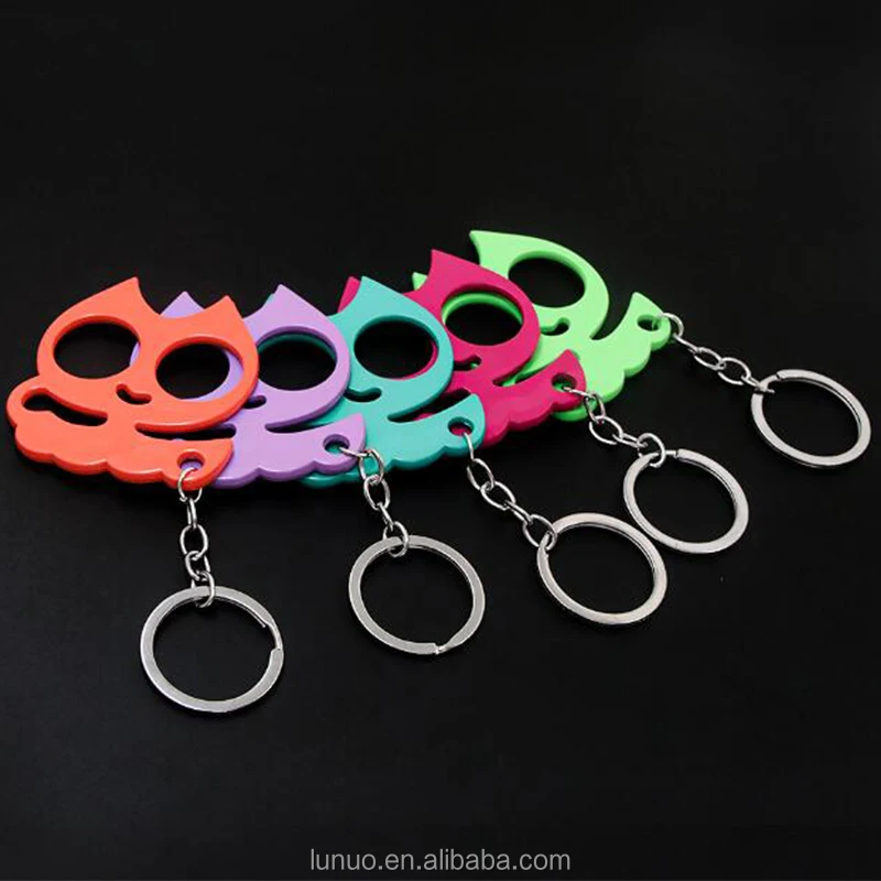 Portable Multifunction Brass Cat Ear Keychains Accessories Zinc Alloy Outdoor Tools Keyring