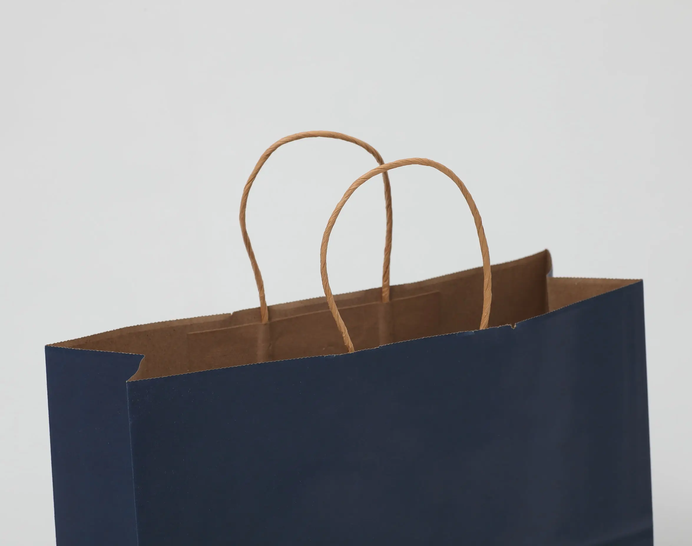 Customized High-end Shopping Dark Blue Luxury Kraft Paper Bags - Buy