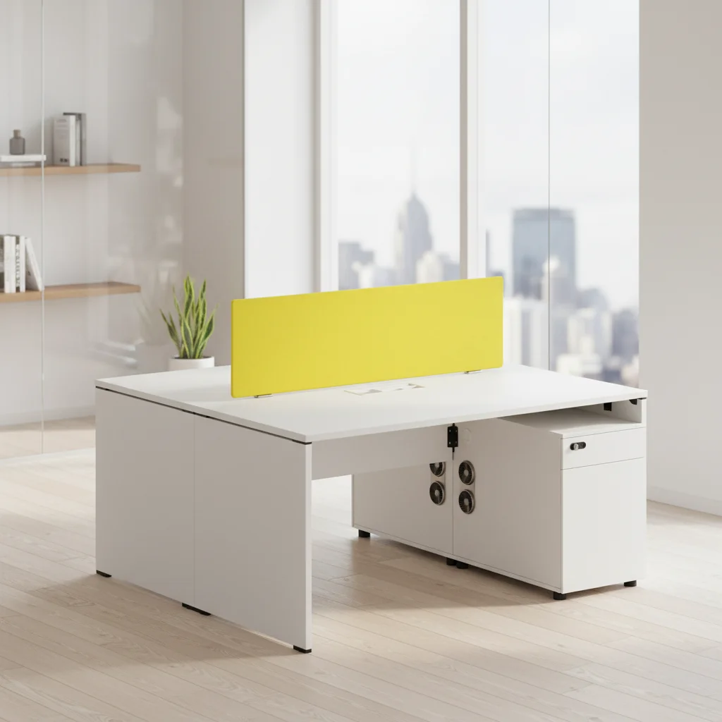 Double Row Professional Workstation Desk ABS Connection System Team Office Furniture Steel Frame Layout 5