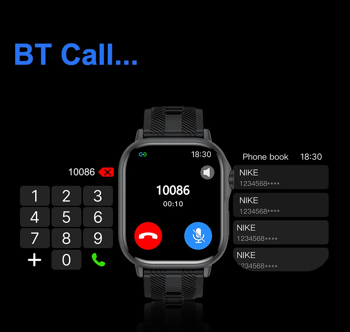 Full Touch BT Calling Waterproof Fashion Wrist Relojes Smart Watches Sports Pedometer Heart Rate Smartwatch for Men Women Kid