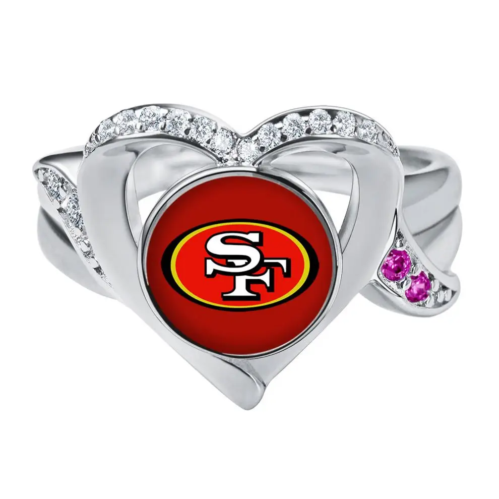 Женский праздничный подарок Cowboys Buccaneers кольцо в форме сердца футбольного фаната