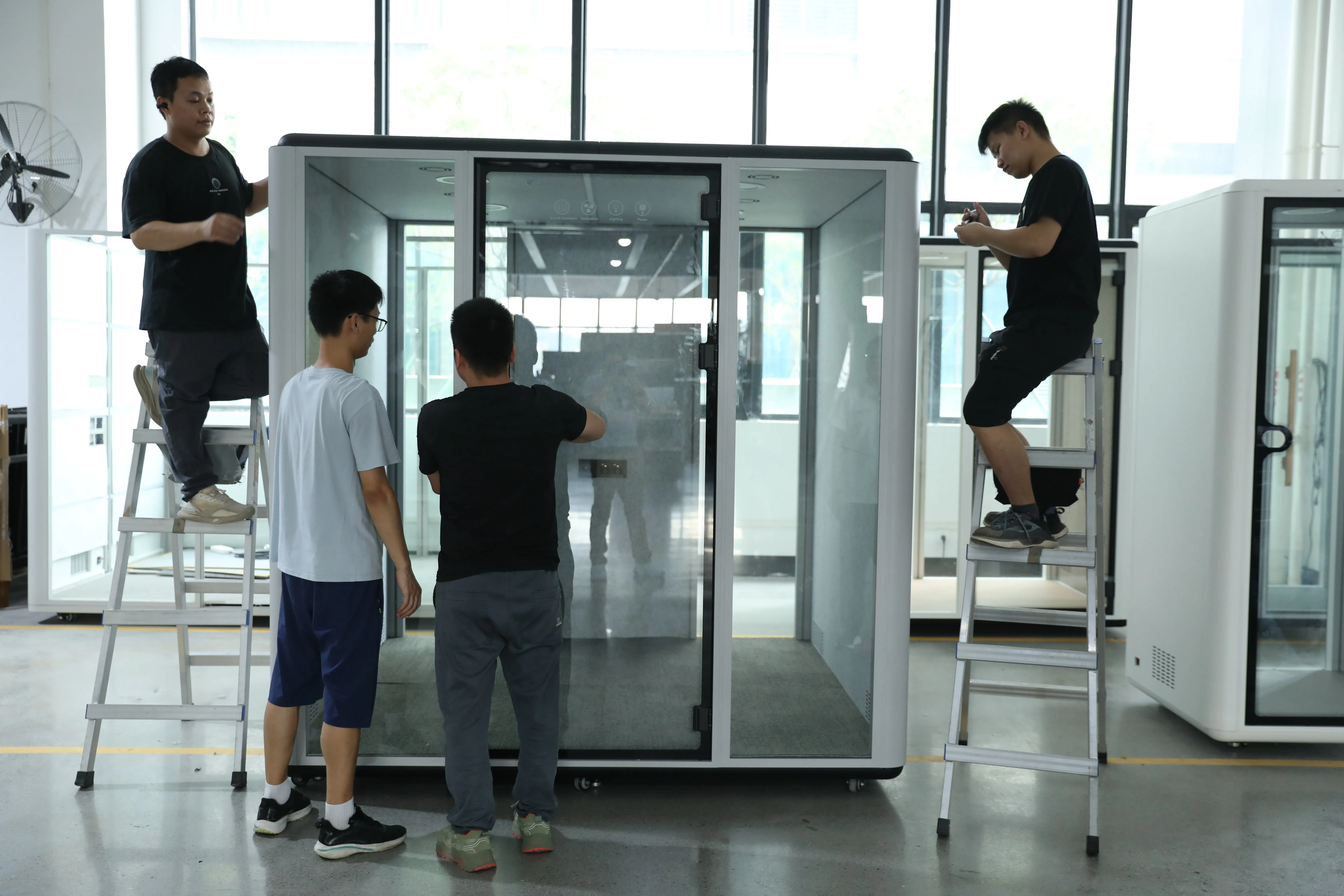 product professional solo recording booth modern design steel frame for office home outdoor school apartment use smart learning hub-14