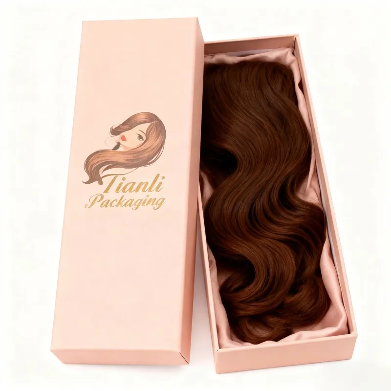 product wholesale digital printing foldable gift box wig extension packaging boxes with ribbon lid and base box for wig-5