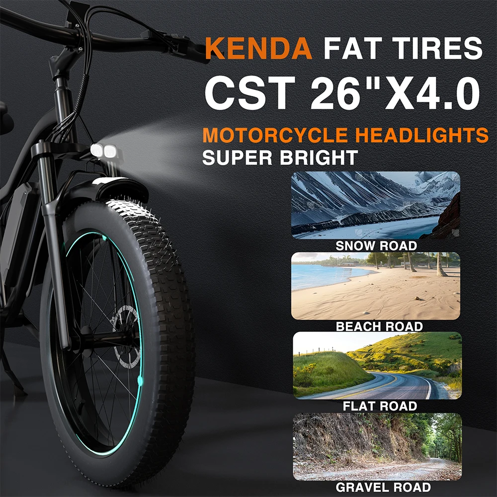 K800 Electric Bike: 48V 1000W All-Terrain Fat Tire with Hydraulic Disc  Brakes 21Ah Battery for City to Trail Riding