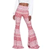 Peach stretch boho flare pants