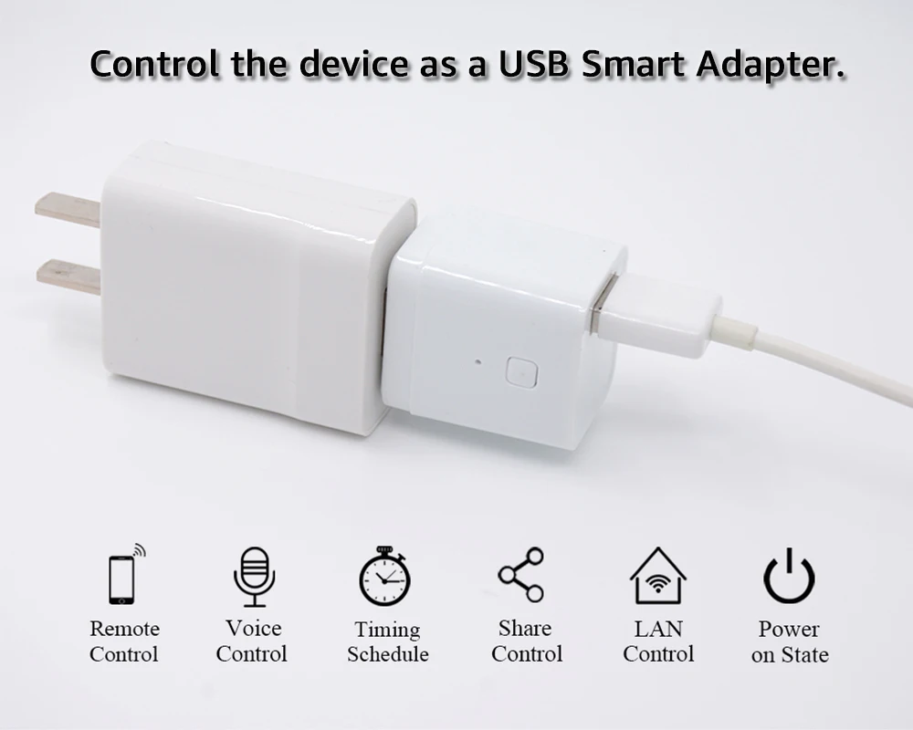 USB Smart Adapter Wireless Control Smart Plug Works with Alexa Google ...