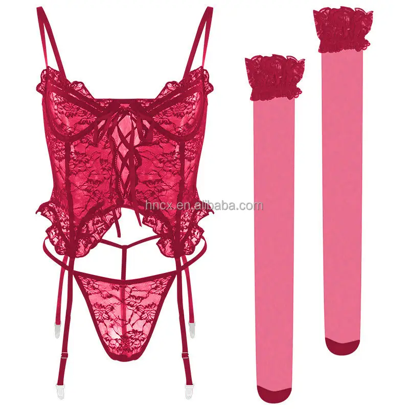 CX 7281 Sex Toy Fantasy Women's Sexy Underwear Garter Belt Erotic  Embroidery Underwear Transparent Sexy Underwear