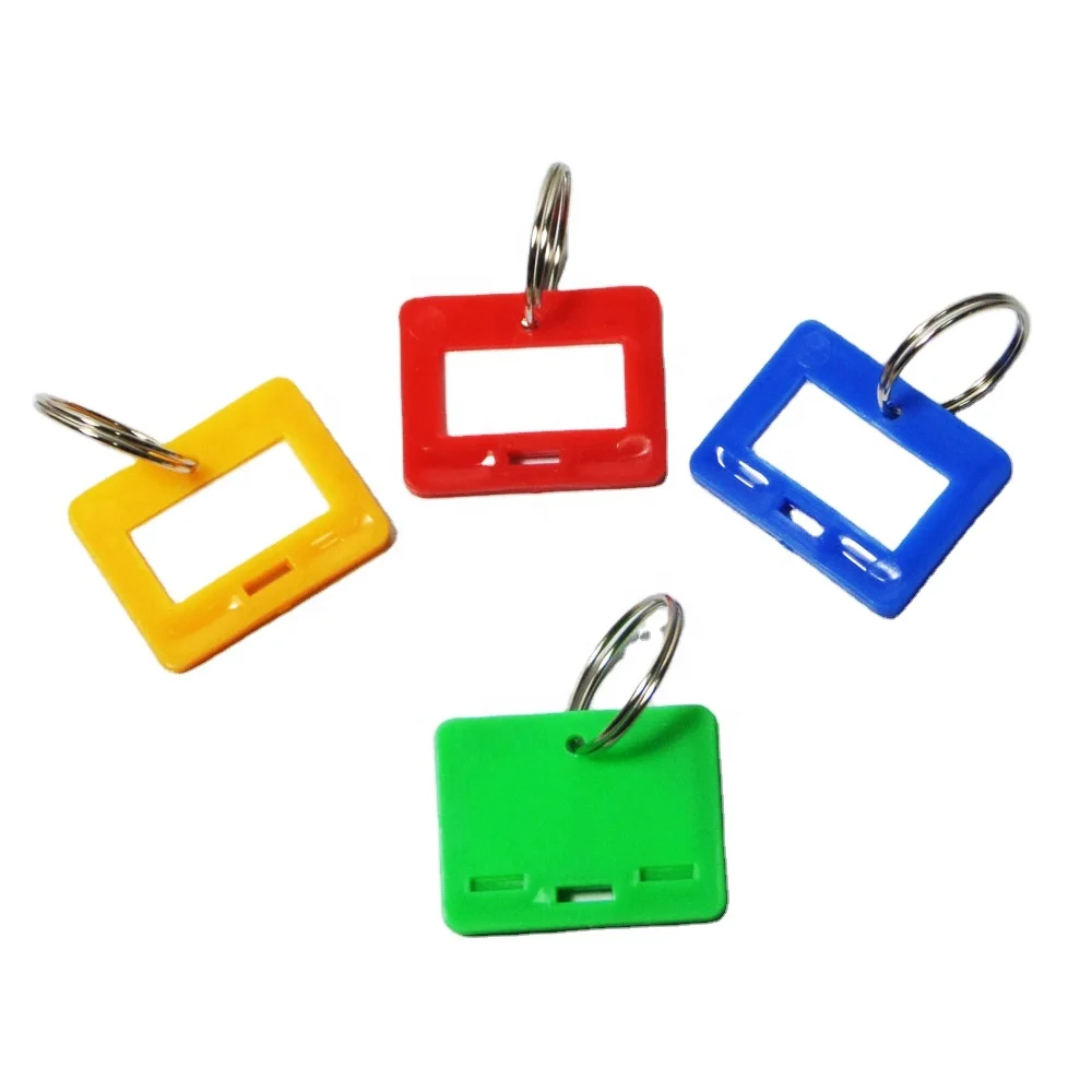 Mini Size Student Cheap Plastic Colorful pp Key Tag  Plastic Key Ring Tags