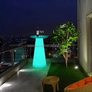 LED Glowing Bar Furniture for Home Bar and Living Room Night Club Style LED Light up Bar Table with Remote Control