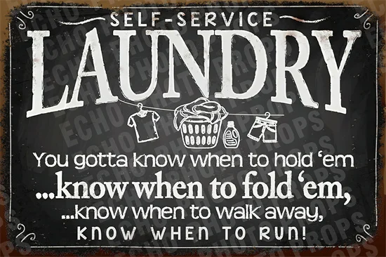 Cartello Vintage In Metallo Per Lavanderia - Gatto Nero Con Scritta 'Wash Dry Fold' | Decorazione Casa Rustica - Foto 8