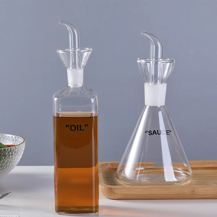 Borosilicate Cooking Oil Glass Bottle Dispenser Vinegar Olive Oil