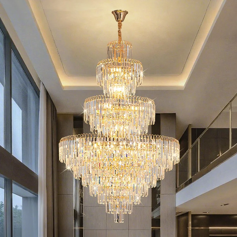 Selbstgebautes Haus, Villa mit zweigeschossigem Hauptlicht, neues Hotellobby-Licht für 2026, Lichtluxus-Duplex-Wohnzimmer, energiesparender Kronleuchter